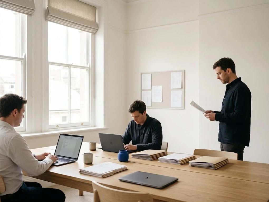 Un cabinet comptable au travail